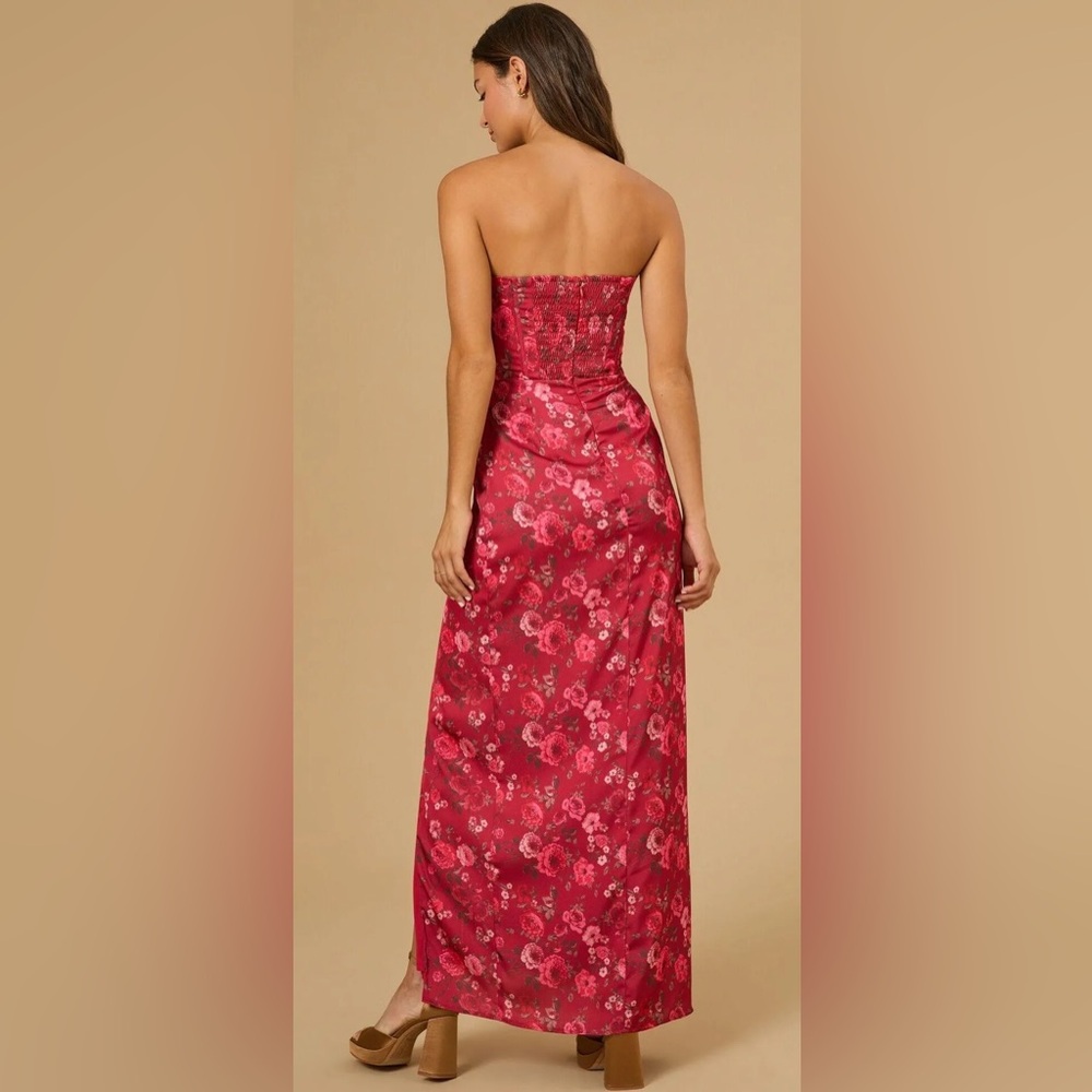 Altar'd State Strapless Red Floral Dress - Picture 5 of 12